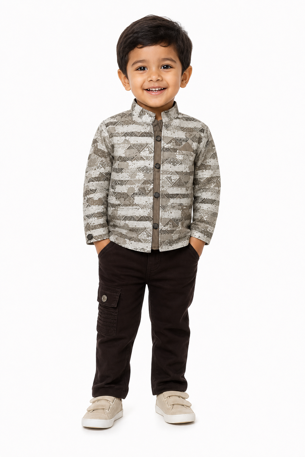 Printed Shirt & Cargo Set
