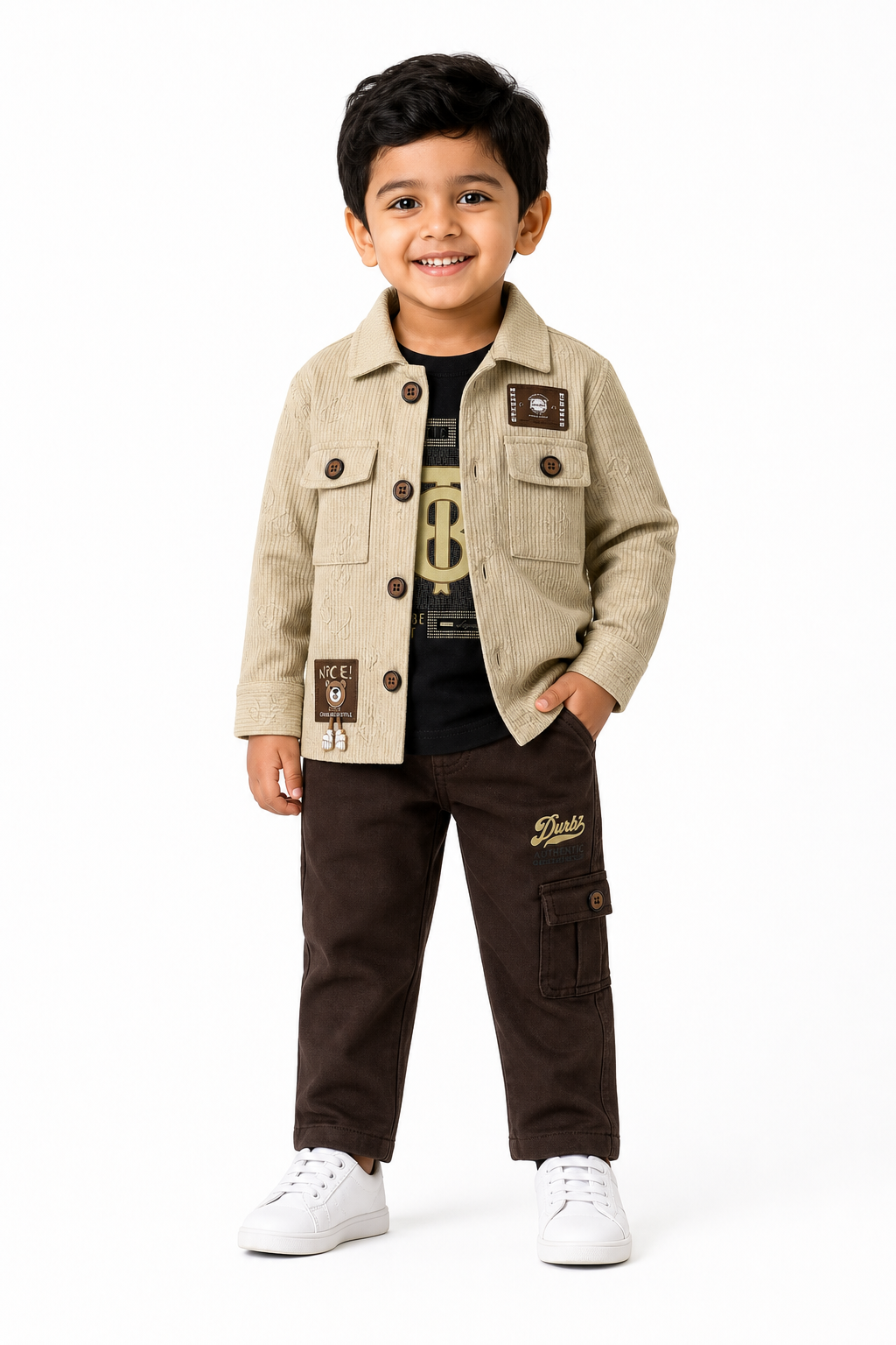 Khaki Overshirt & Cargo Set