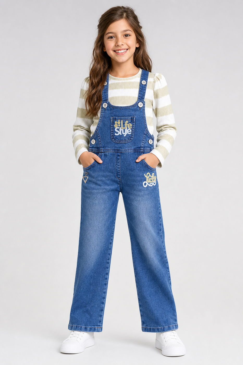 Denim Dungaree & Tee Set