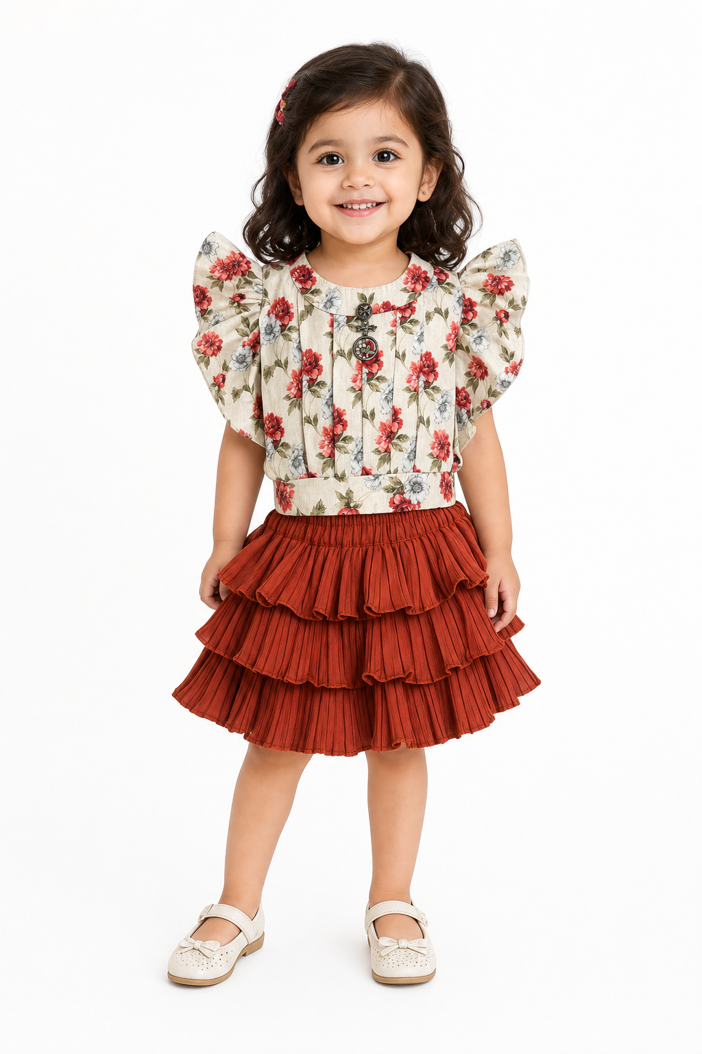 Rustic Rose Ruffle Top & Skirt