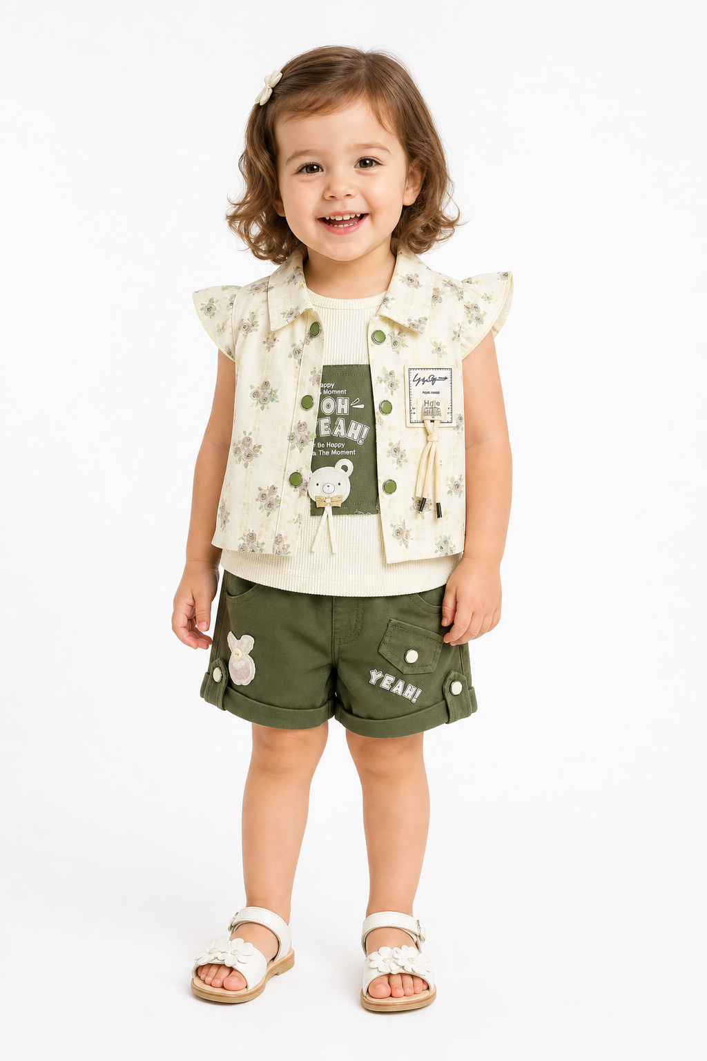 Sage Rosebud Shorts Set