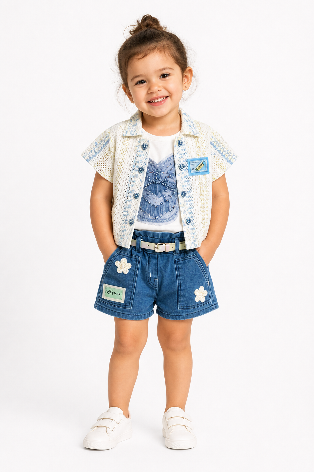 Daisy Crochet Denim Set