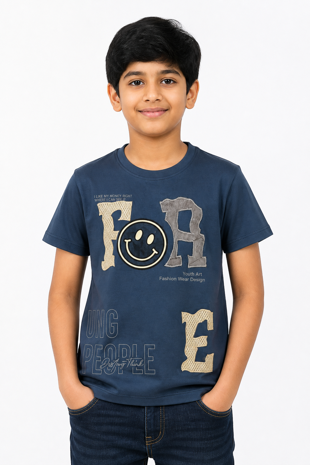 Navy Varsity Print T-shirt