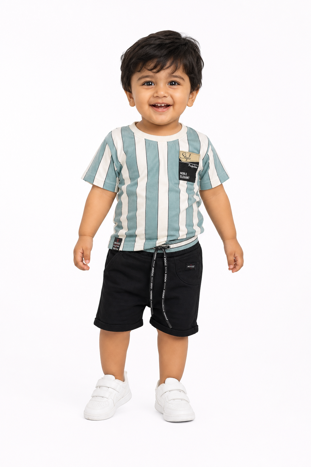 Teal Stripe Tee & Shorts