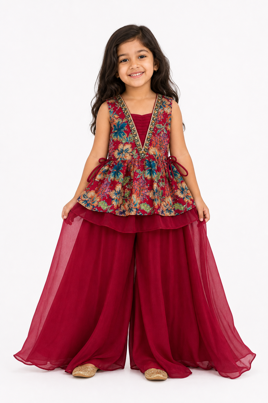 Rose Floral Palazzo Set