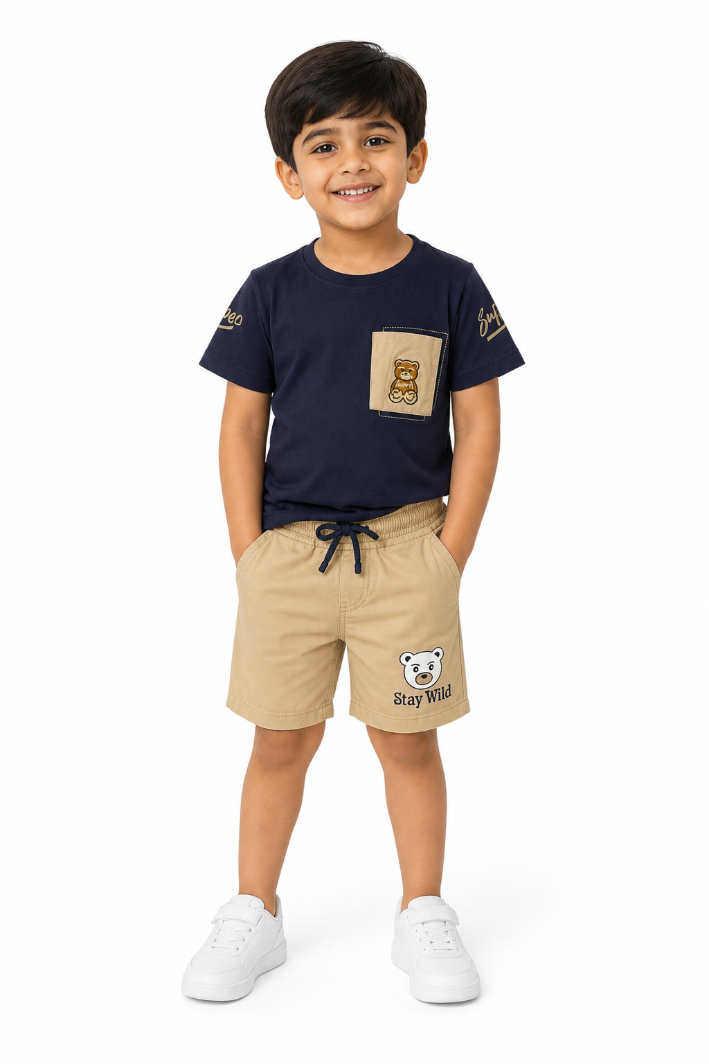 Navy Tee & Shorts Set