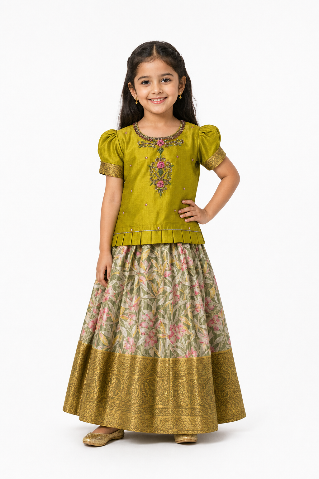 Olive Green Lehenga