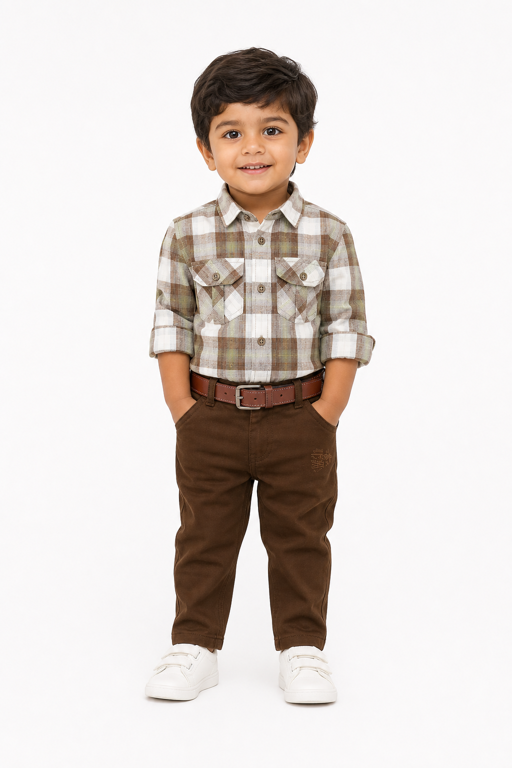 Brown Check Shirt & Pant