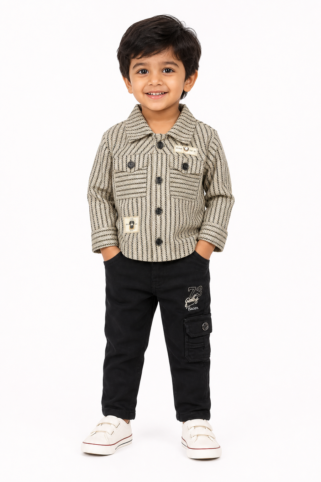 Striped Jacket & Cargo Set