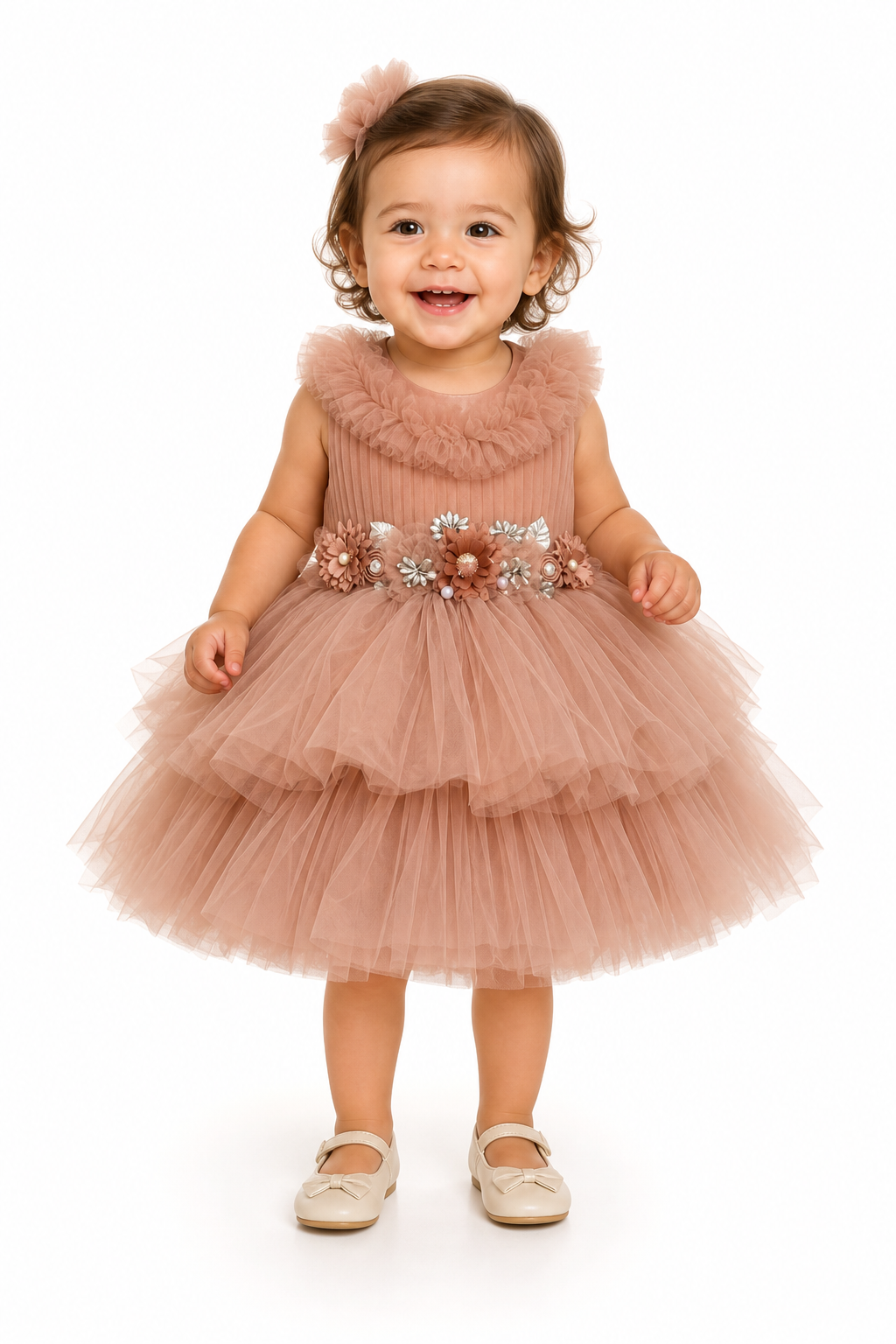 Dusty Rose Ruffle Frock