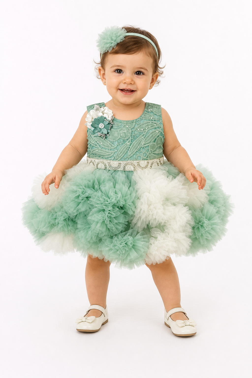 Mint Cloud Corsage Frock