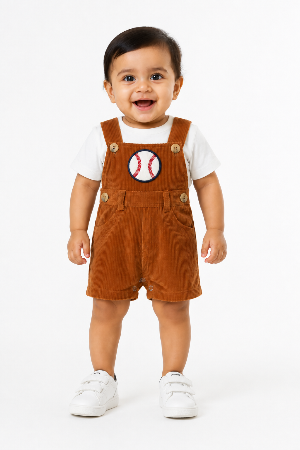Brown Corduroy Dungaree Set