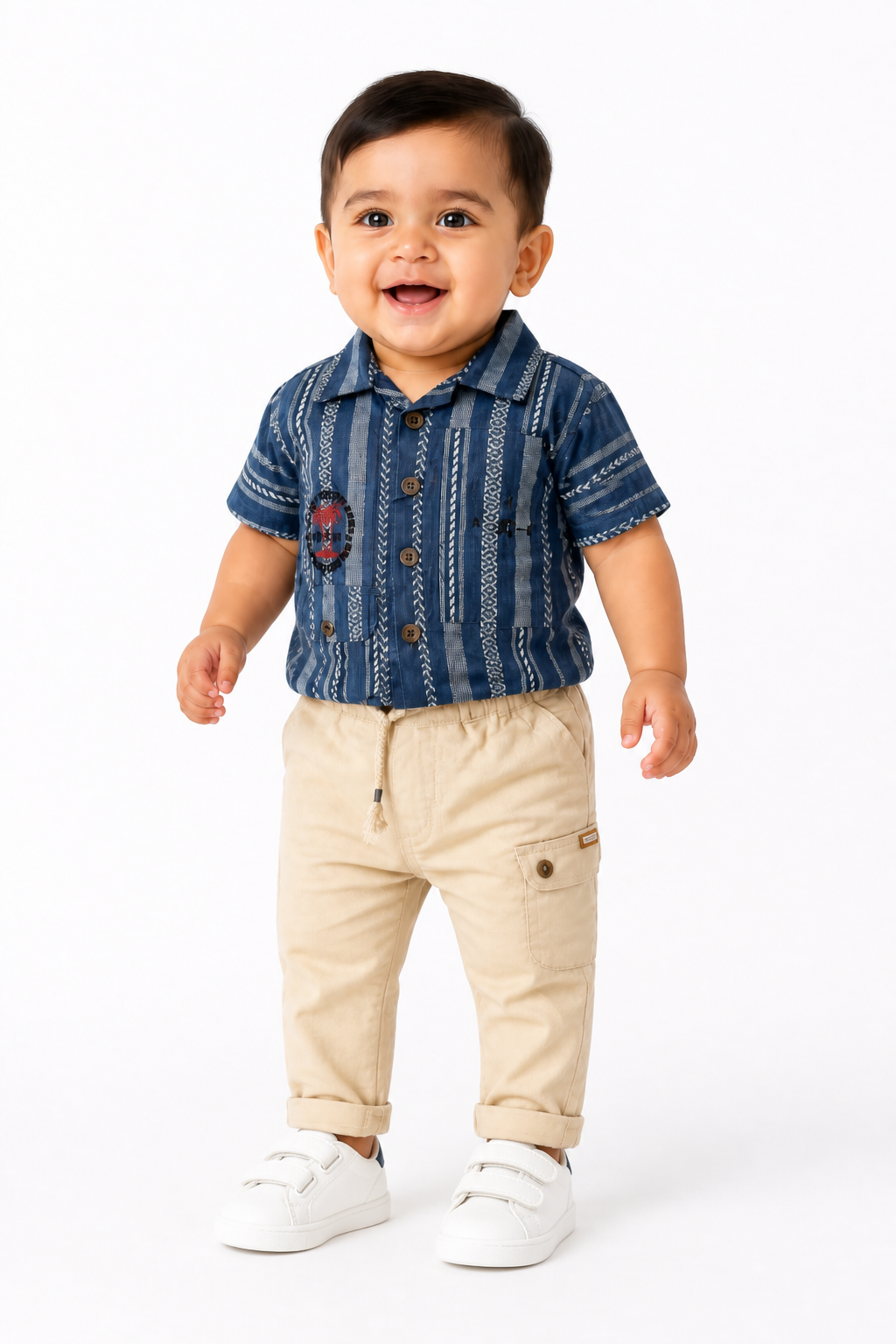 Blue Striped Shirt & Trouser Set