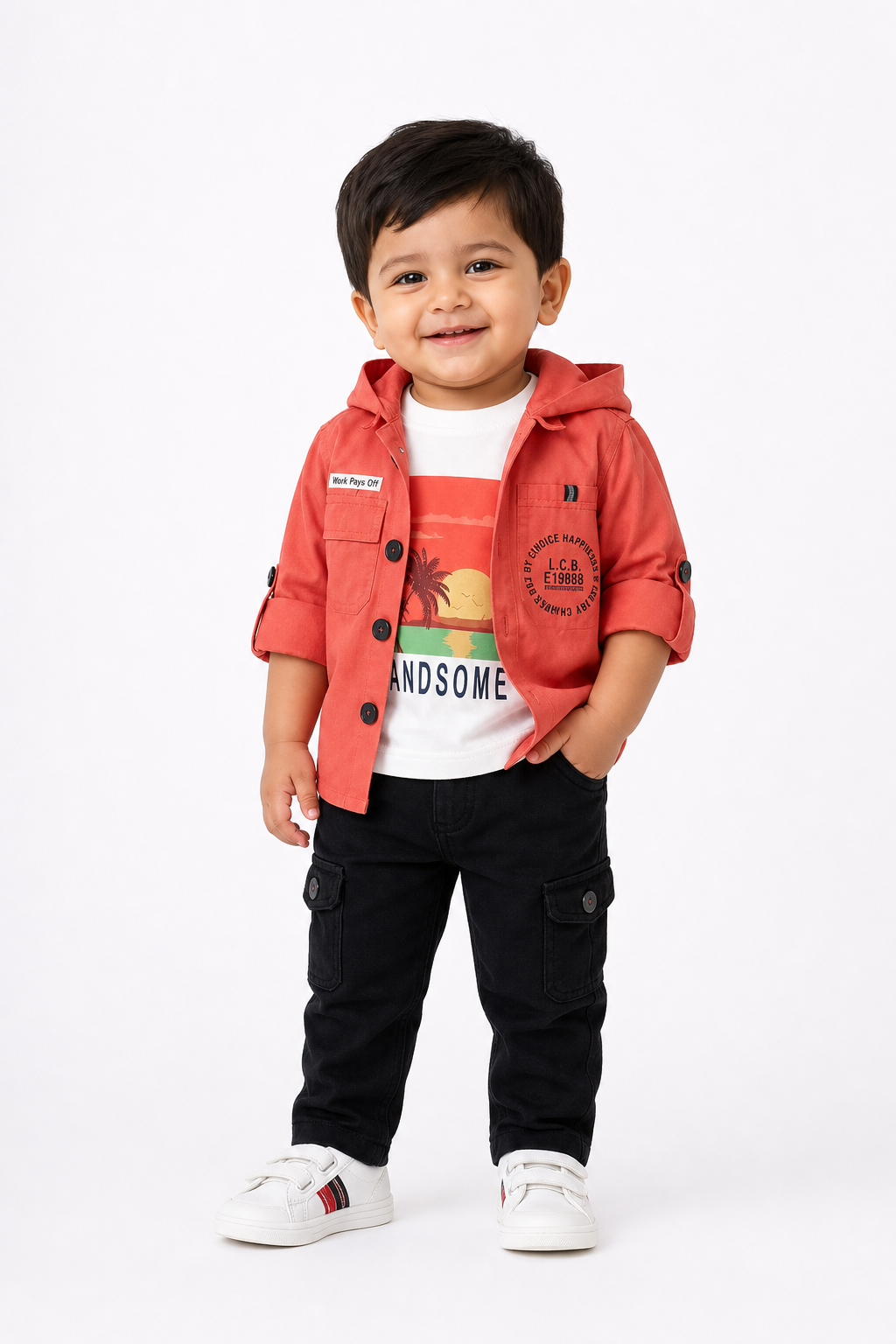 Red Hooded Jacket Set