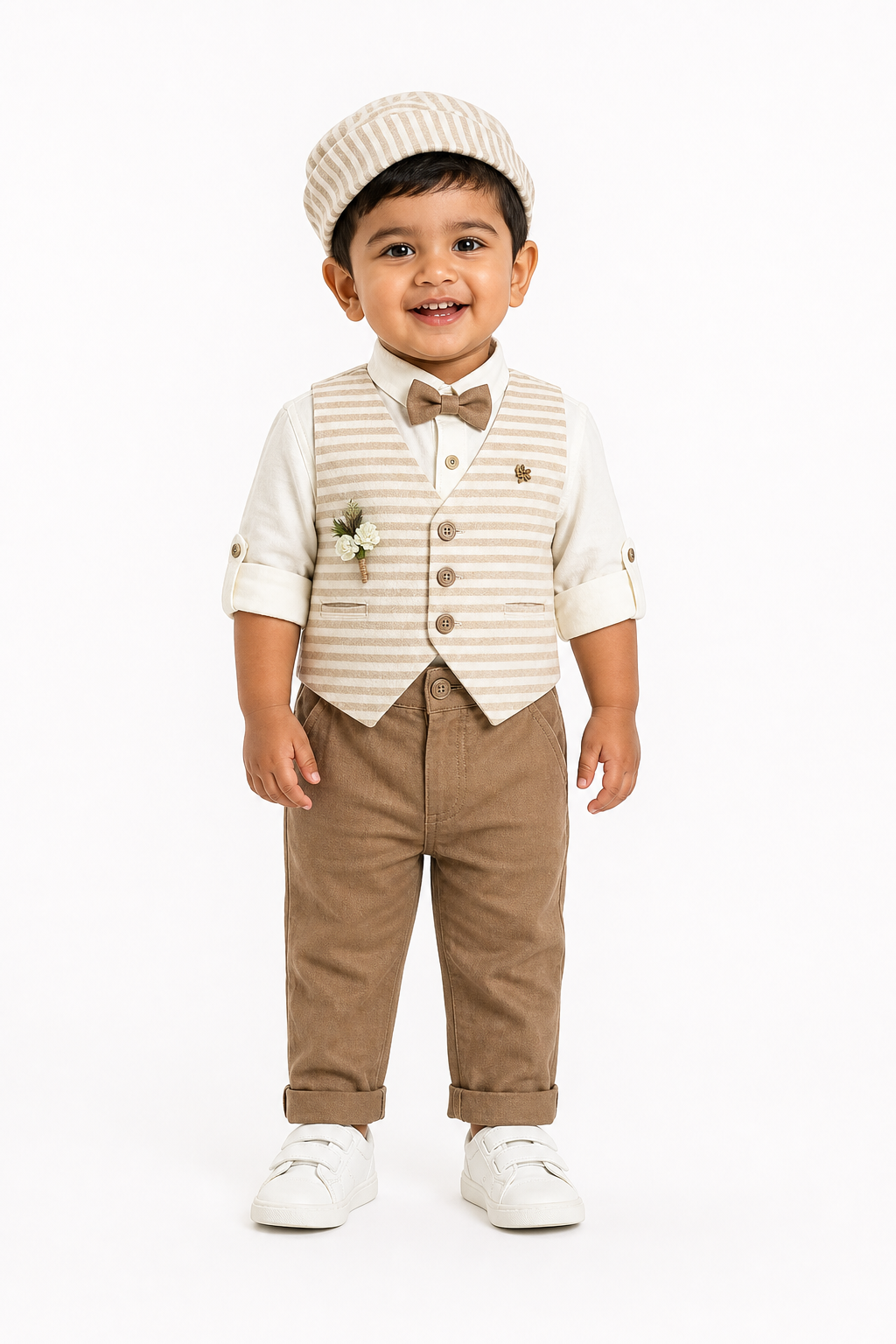Cream Waistcoat Babysuit