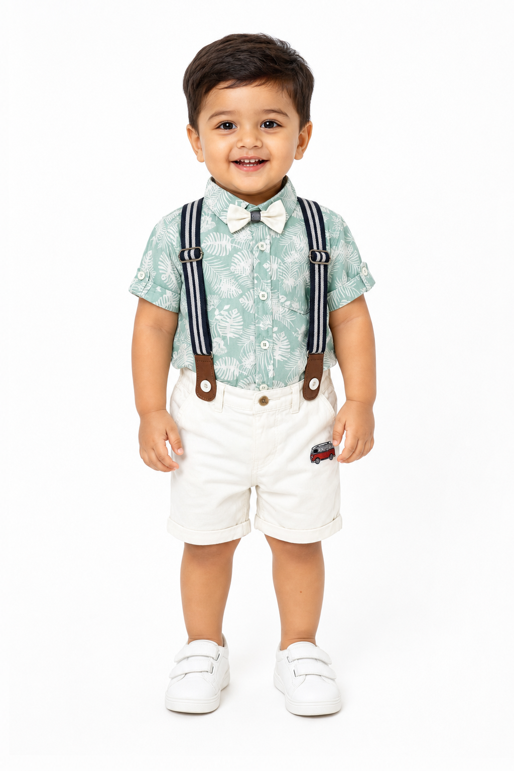 Check Shorts Suspender Set