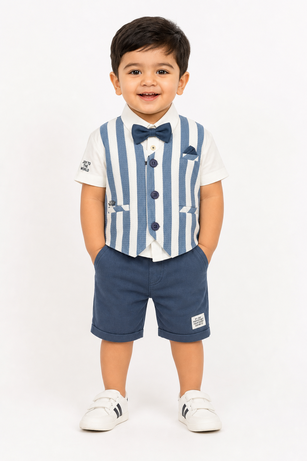 Blue Stripe Waistcoat Set