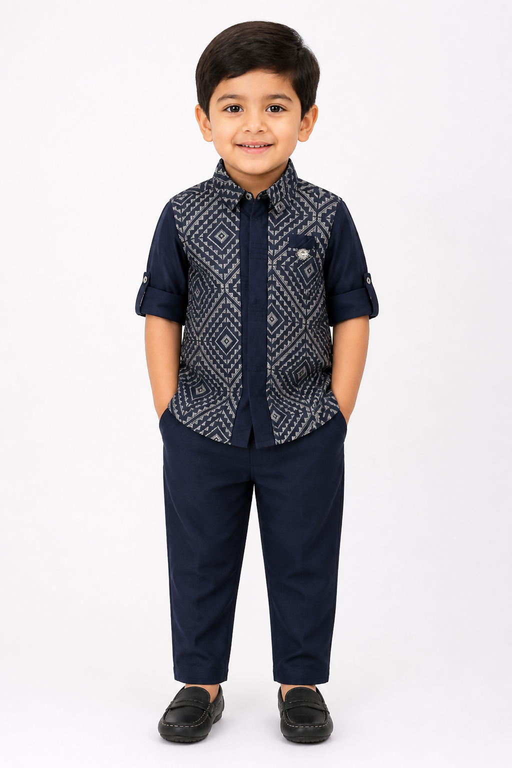 Navy Ethnic Kurta Set