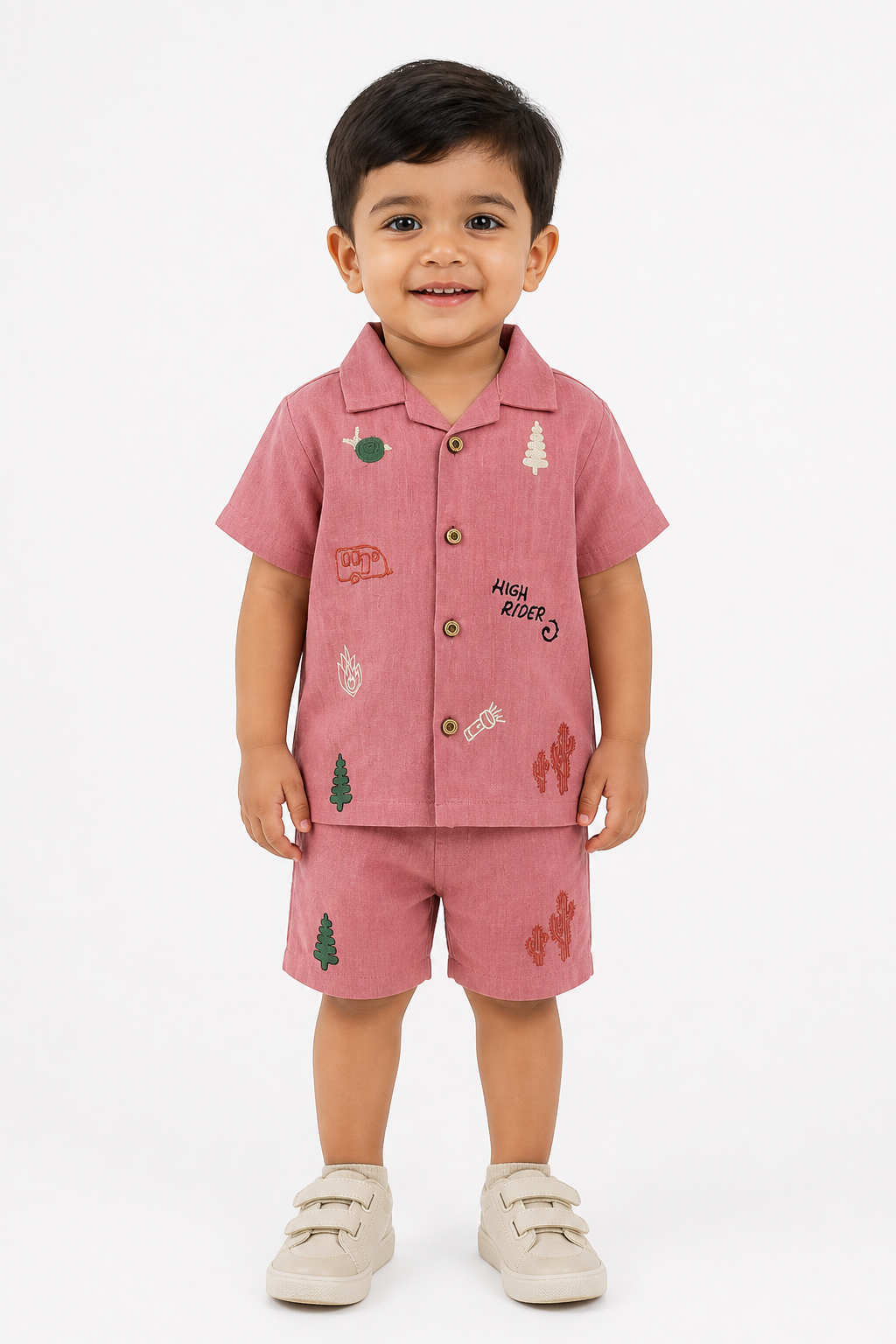 Pink Shirt & Shorts Set