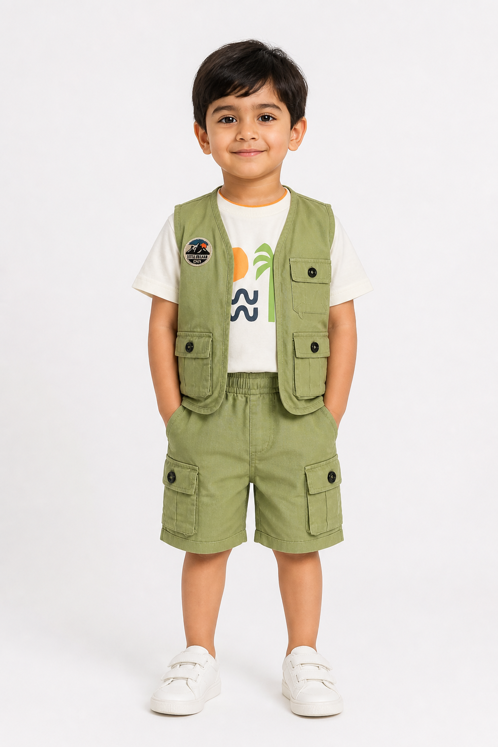 Green Vest & Shorts Set