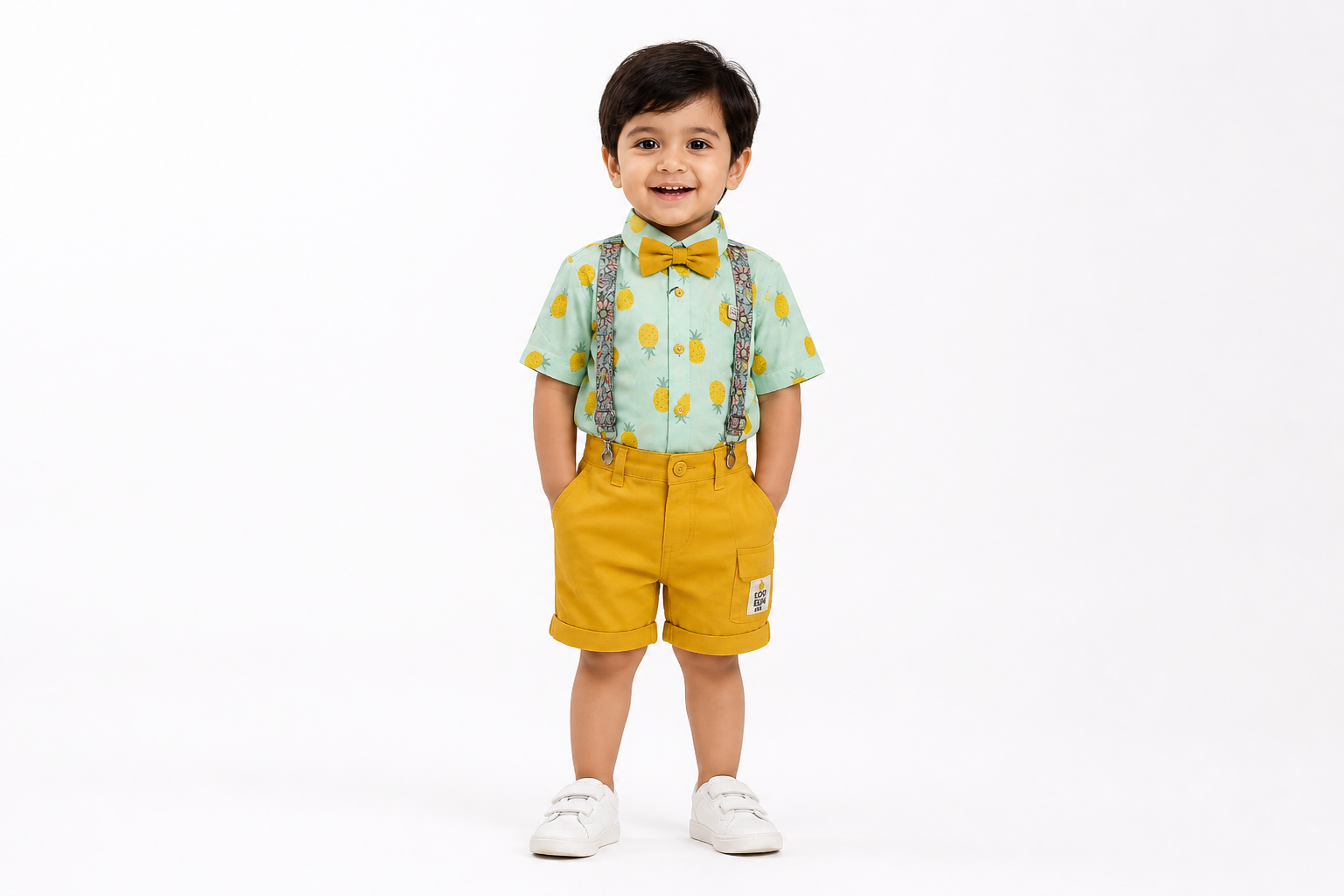 Green Floral Shirt & Shorts Set