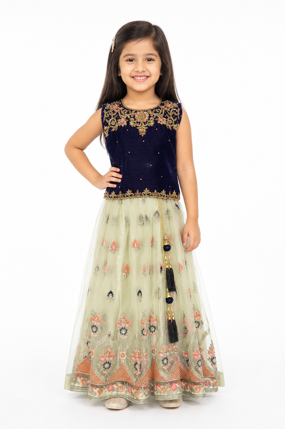 Navy & Ivory Lehenga