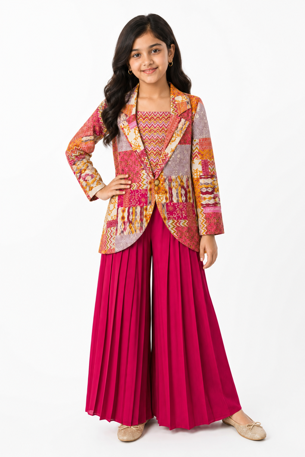 Rani Pink Jacket Sharara Set