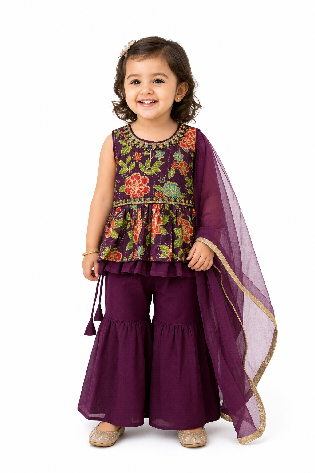 Plum Garden Sharara Set