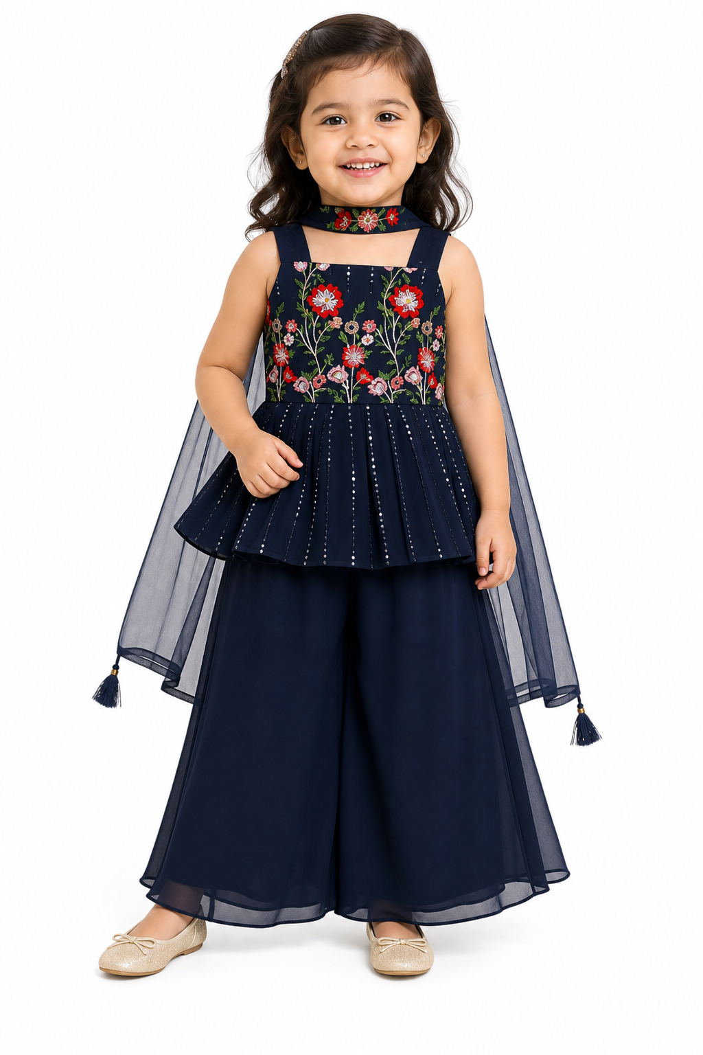 Poppy Garden Peplum Palazzo Set