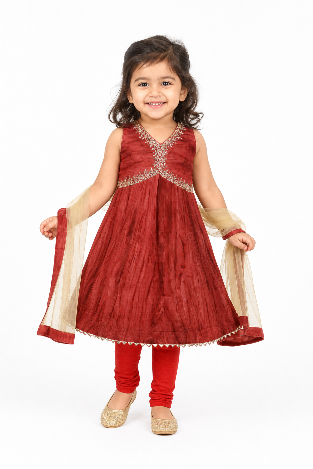 Crimson Zari Anarkali Set
