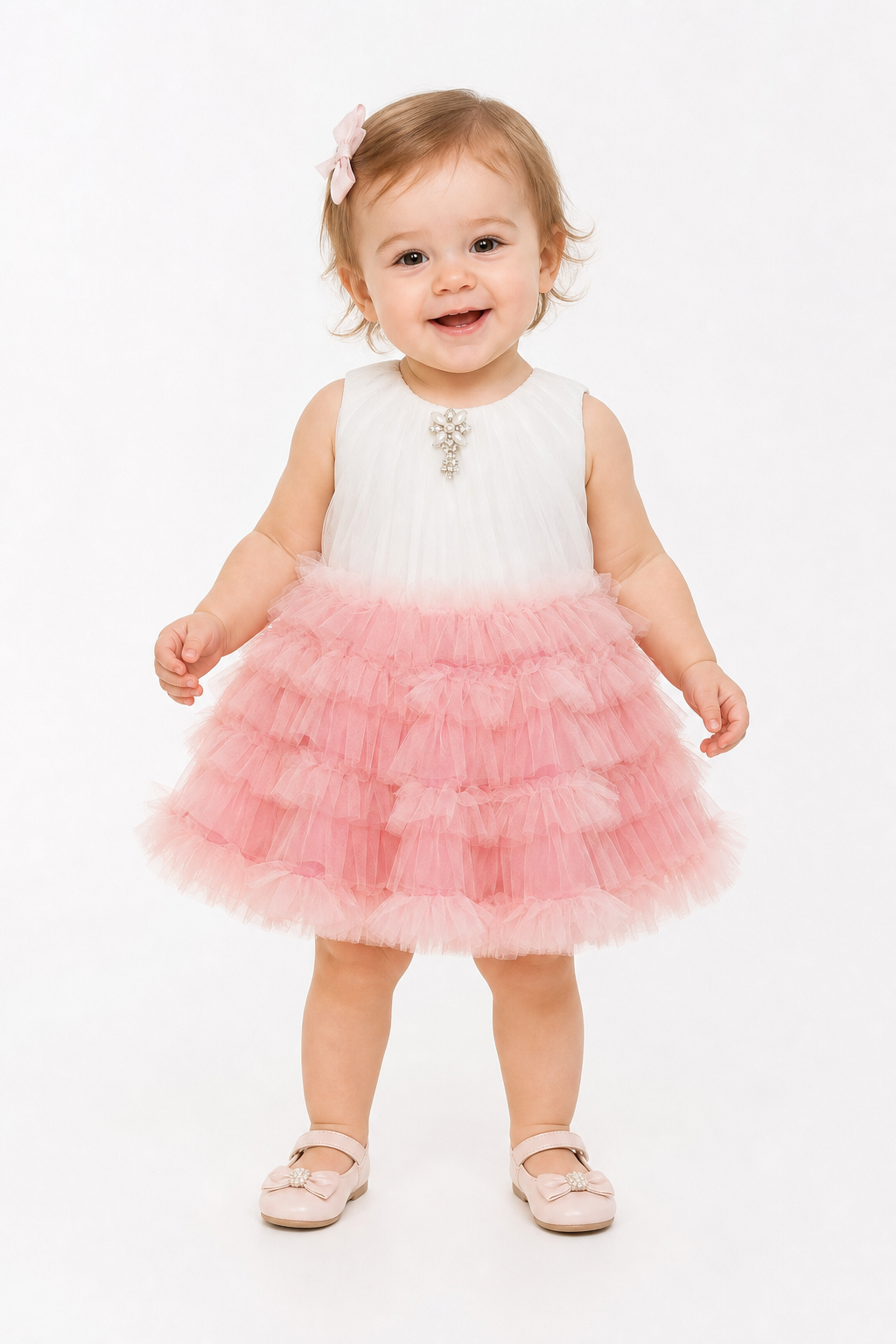 Strawberry Cream Tiered Frock