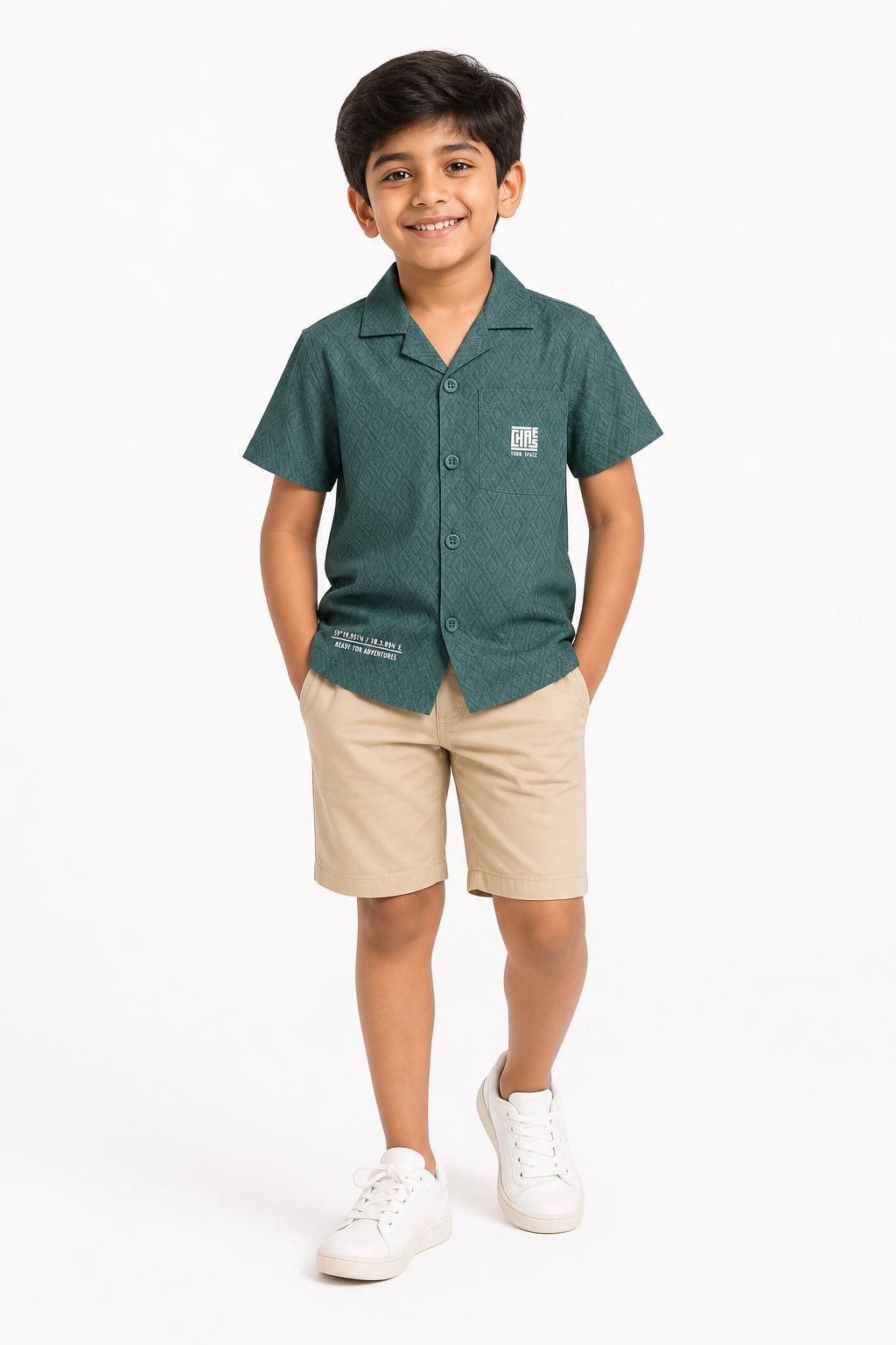 Green Camp Collar Shirt