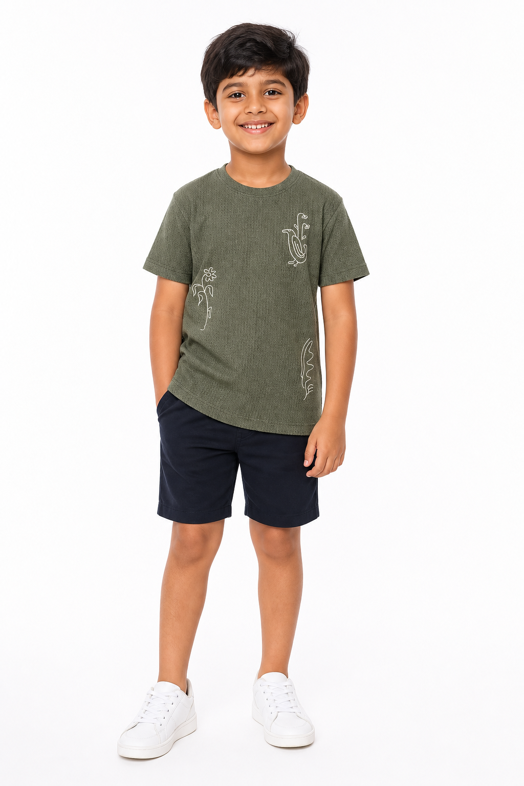 Green Palm Print T-Shirt