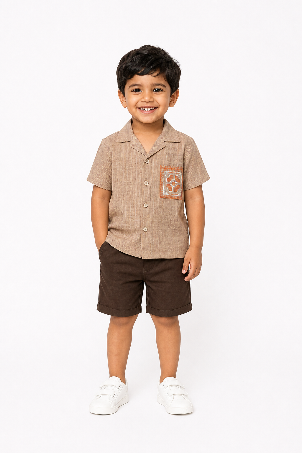 Peach Crinkle Resort Shirt