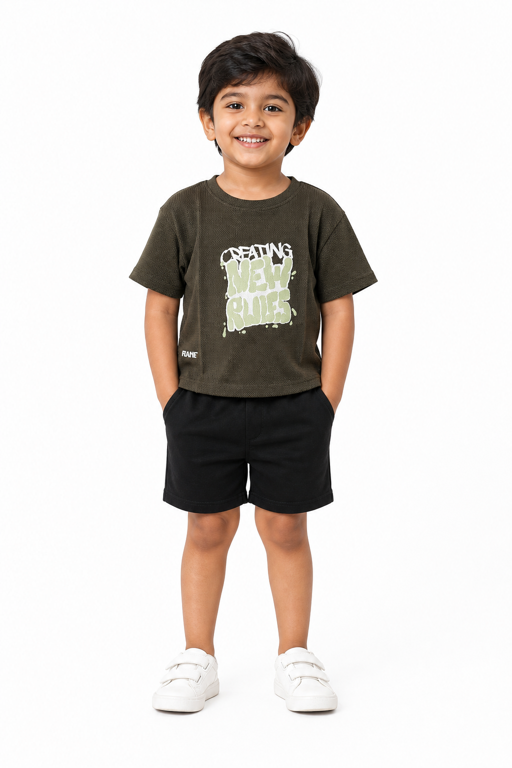 Olive Graphic Tee & Shorts
