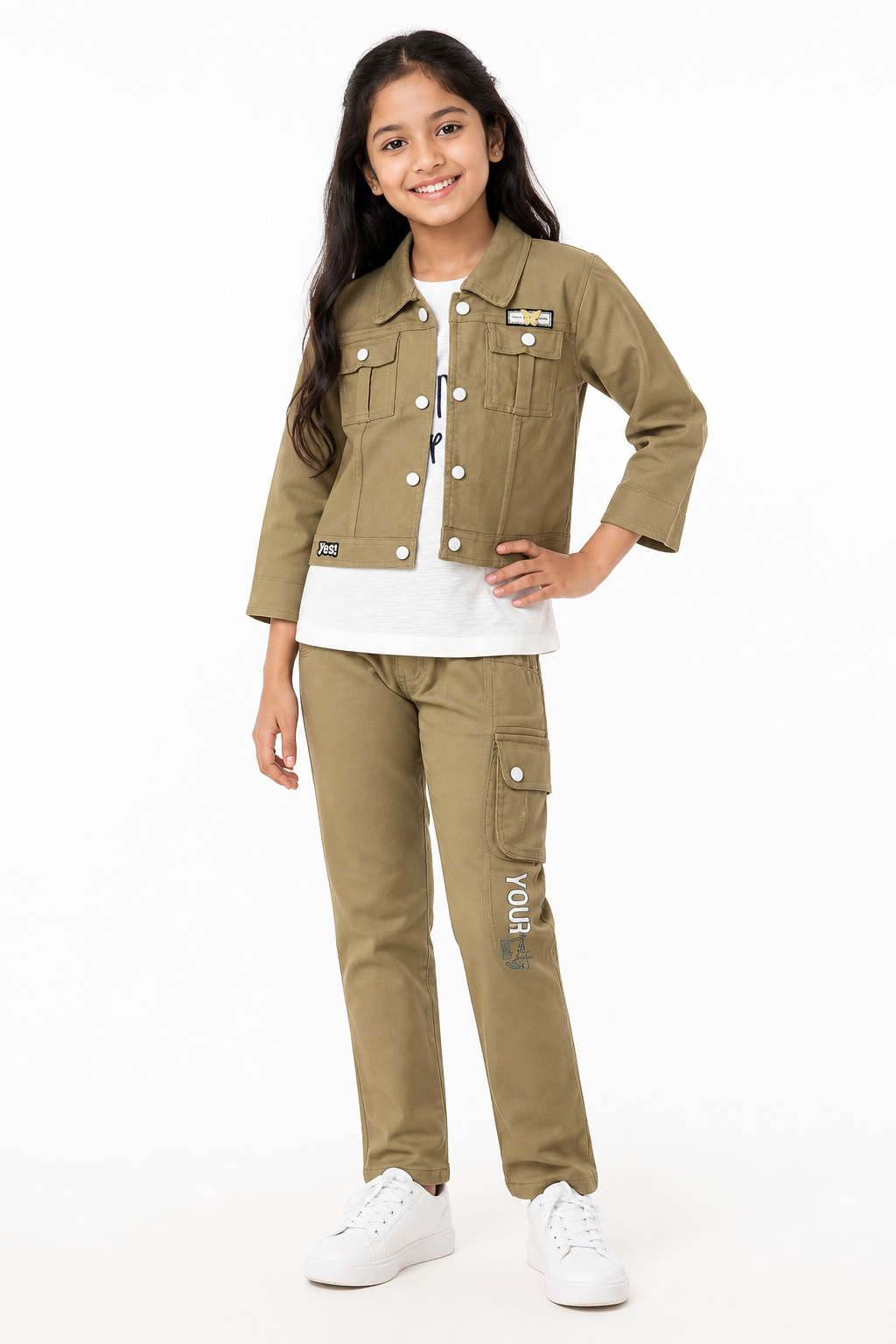 Olive Jacket & Cargo Set