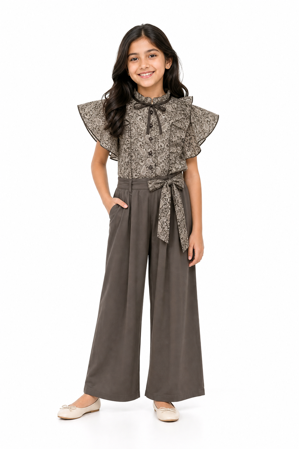 Grey Printed Palazzo Set