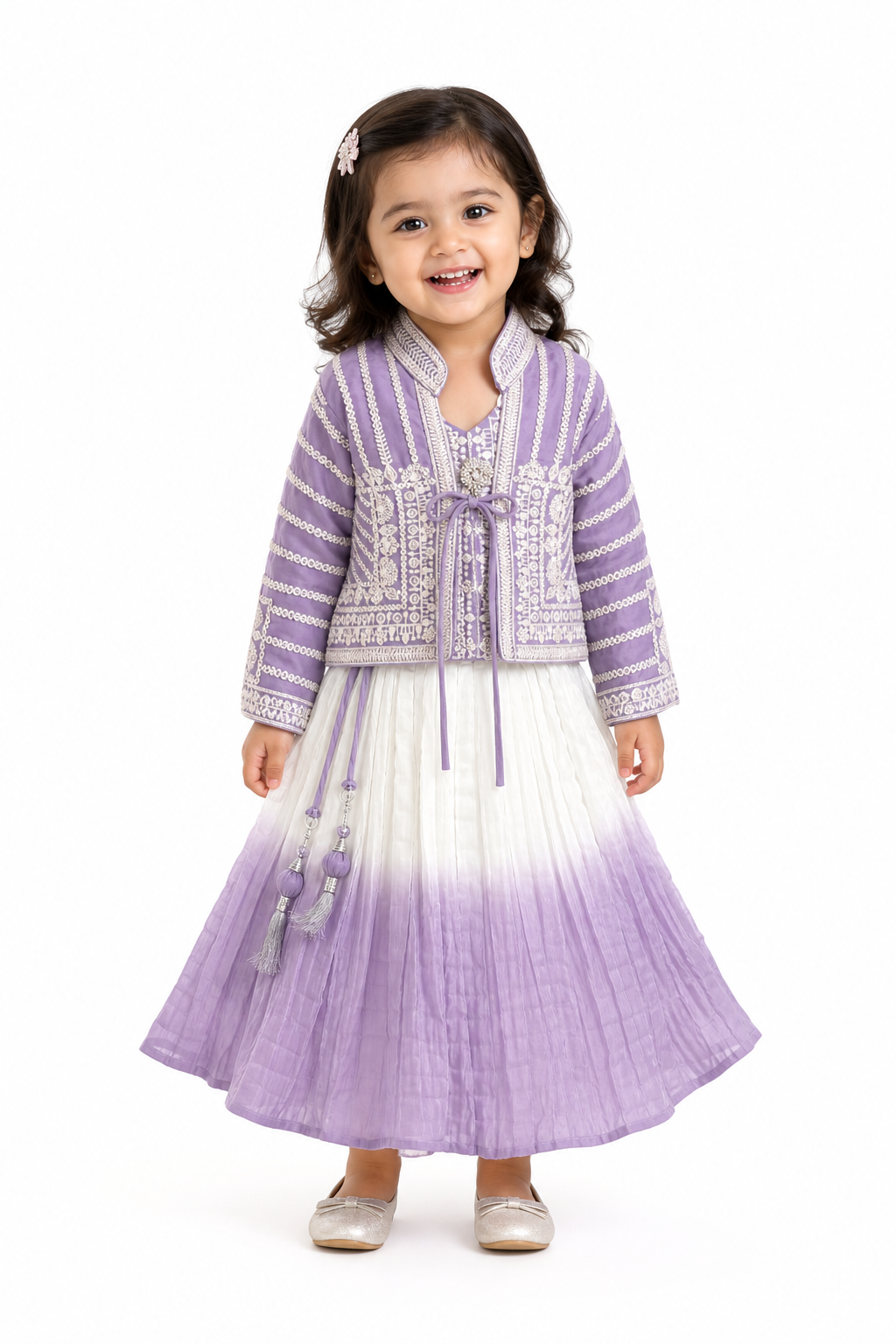 Lilac Ombre Jacket Lehenga