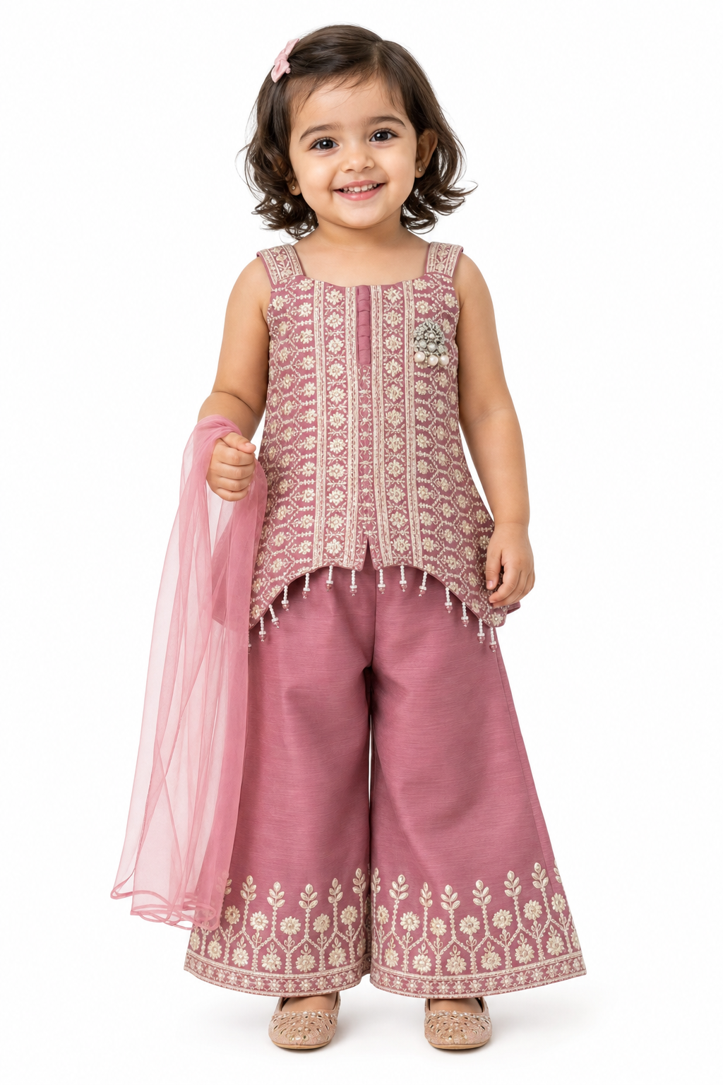 Mauve Lucknowi Palazzo Set