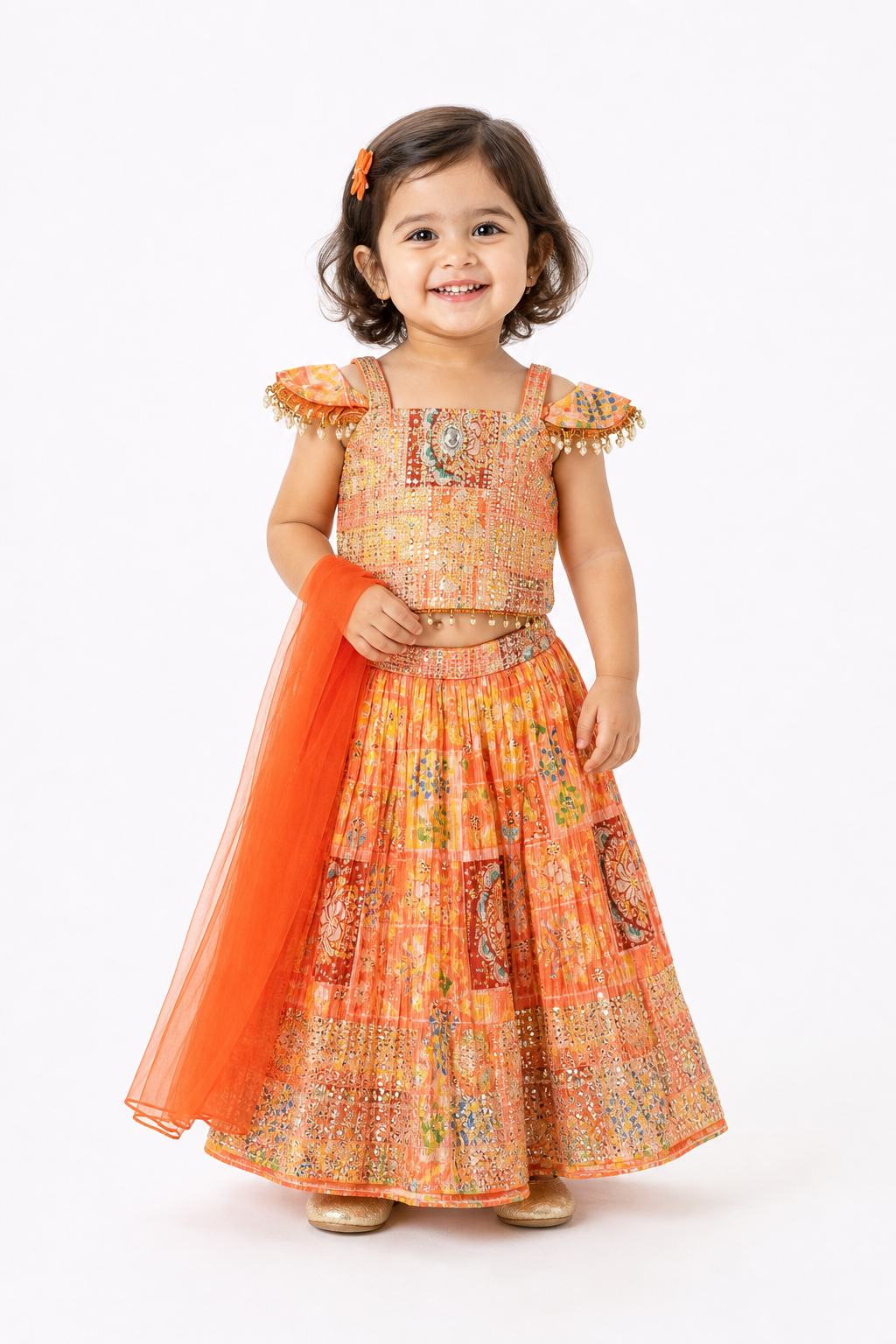 Marigold Patchwork Lehenga