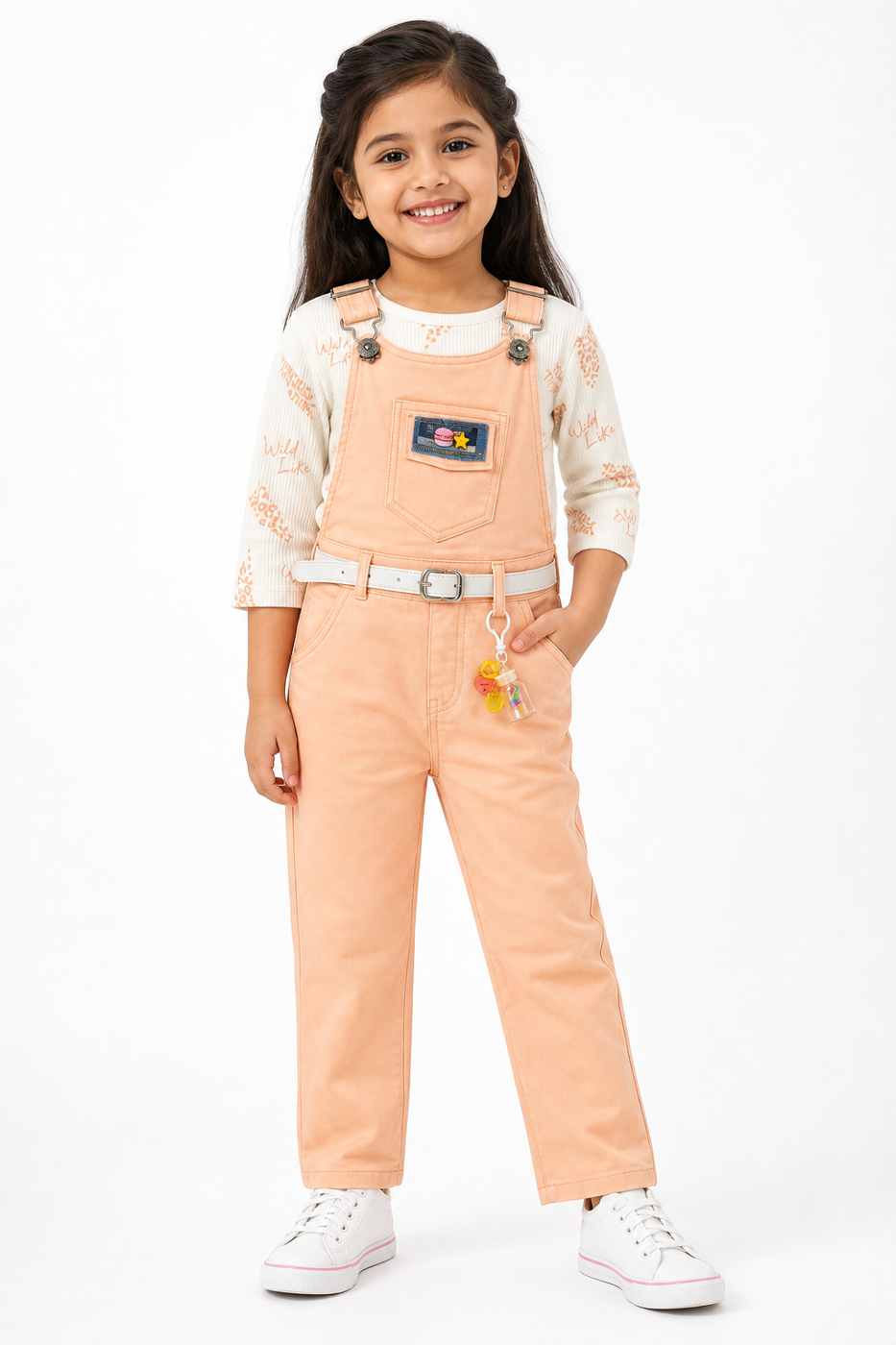 Peach Dungaree Set